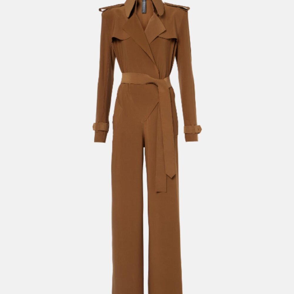 Norma Kamali Single-Breasted Jumpsuit, Bronze